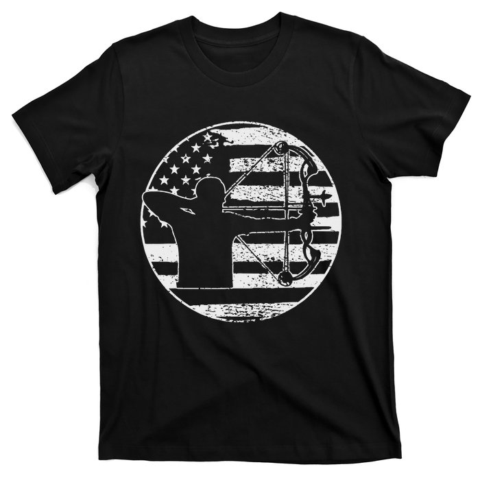 Archery Bow Hunting USA American Flag 4th Of July Gift T-Shirt