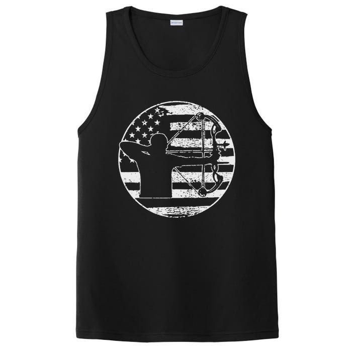 Archery Bow Hunting USA American Flag 4th Of July Gift PosiCharge Competitor Tank