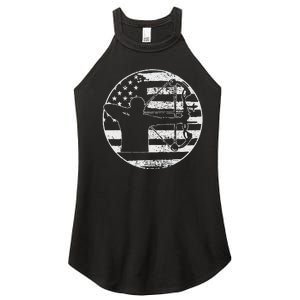 Archery Bow Hunting USA American Flag 4th Of July Gift Women’s Perfect Tri Rocker Tank