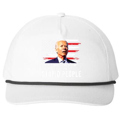 Anti Biden Hes Like A Presidentbut For Stupid People Flag Snapback Five-Panel Rope Hat