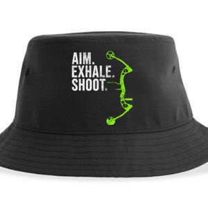 Archery Bow Hunting Aim Exhale Shoot Sustainable Bucket Hat