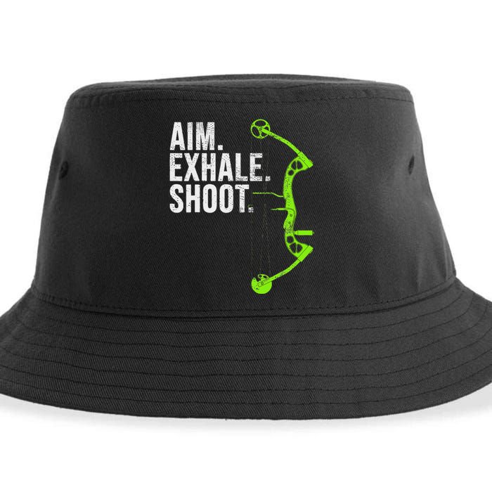 Archery Bow Hunting Aim Exhale Shoot Sustainable Bucket Hat