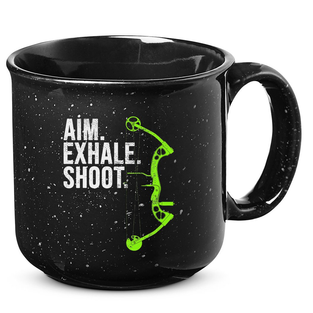 Archery Bow Hunting Aim Exhale Shoot 15oz Campfire Ceramic Mug