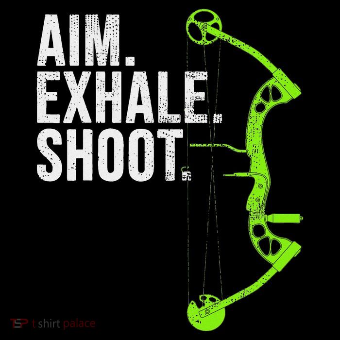 Archery Bow Hunting Aim Exhale Shoot Flatbill Hat