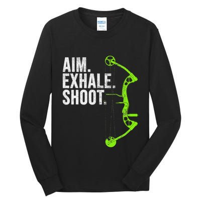 Archery Bow Hunting Aim Exhale Shoot Tall Long Sleeve T-Shirt