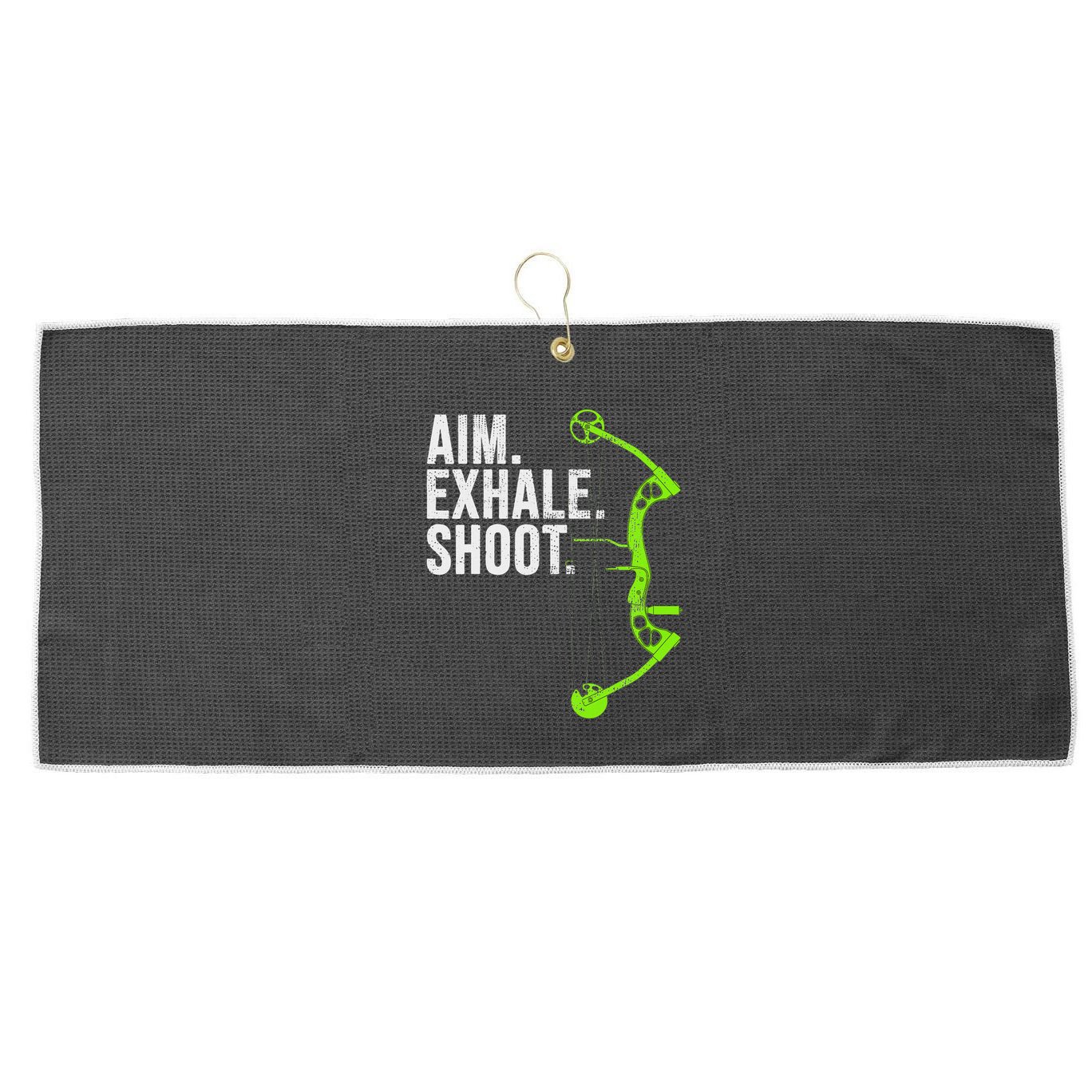 Archery Bow Hunting Aim Exhale Shoot Large Microfiber Waffle Golf Towel