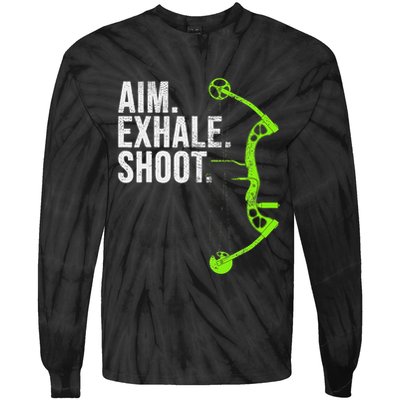 Archery Bow Hunting Aim Exhale Shoot Tie-Dye Long Sleeve Shirt