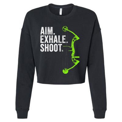Archery Bow Hunting Aim Exhale Shoot Cropped Pullover Crew