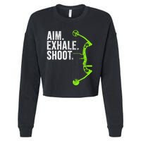 Archery Bow Hunting Aim Exhale Shoot Cropped Pullover Crew