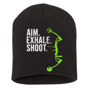 Archery Bow Hunting Aim Exhale Shoot Short Acrylic Beanie