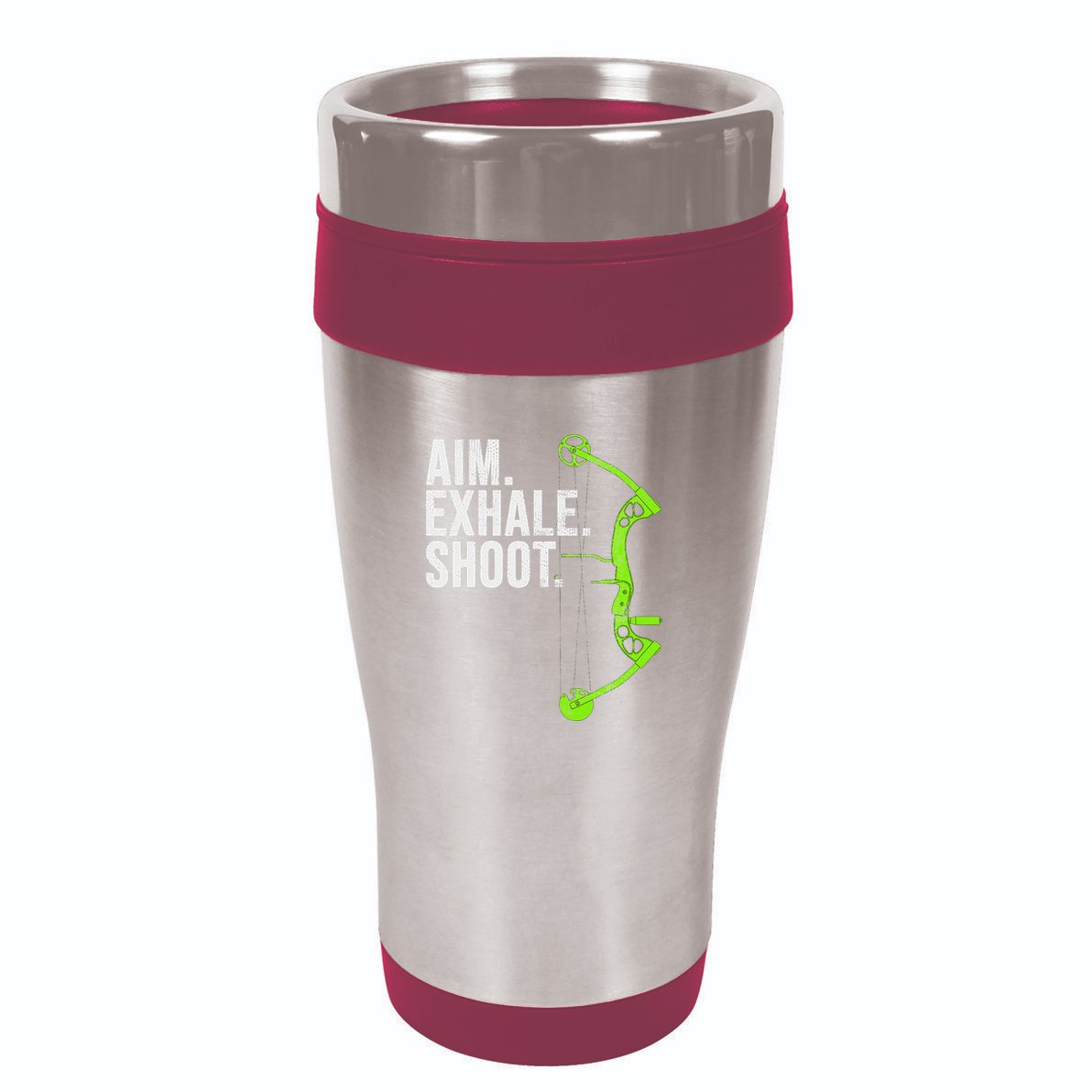 Archery Bow Hunting Aim Exhale Shoot 16oz Travel Tumbler