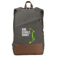 Archery Bow Hunting Aim Exhale Shoot Cotton Canvas Backpack