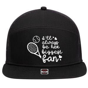 Always Be Her Biggest Fan Tennis Mom Dad Boyfriend 7 Panel Mesh Trucker Snapback Hat