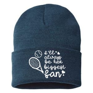 Always Be Her Biggest Fan Tennis Mom Dad Boyfriend Sustainable Knit Beanie