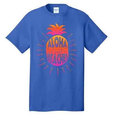 Aloha Beaches Hawaii Beach Summer Vacation Funny Gift Tall T-Shirt