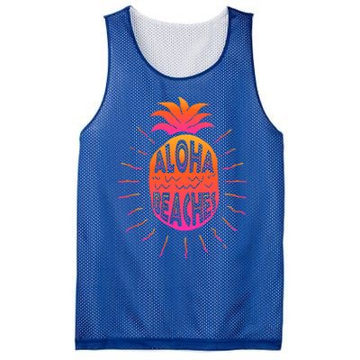 Aloha Beaches Hawaii Beach Summer Vacation Funny Gift Mesh Reversible Basketball Jersey Tank