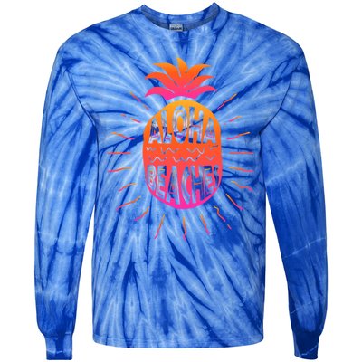 Aloha Beaches Hawaii Beach Summer Vacation Funny Gift Tie-Dye Long Sleeve Shirt