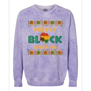 Afro Black History Month African Pretty Black And Educated Gift Colorblast Crewneck Sweatshirt