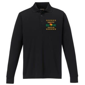 Afro Black History Month African Pretty Black And Educated Gift Performance Long Sleeve Polo