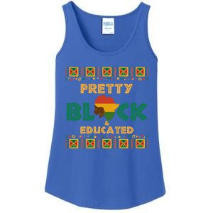 Afro Black History Month African Pretty Black And Educated Gift Ladies Essential Tank