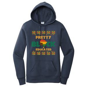 Afro Black History Month African Pretty Black And Educated Gift Women's Pullover Hoodie