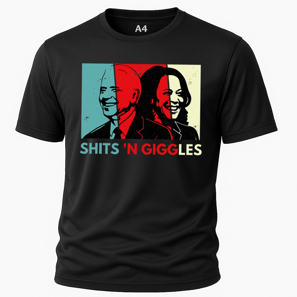 Anti Biden Harris Shits N Giggles Political Gift Cooling Performance Crew T-Shirt