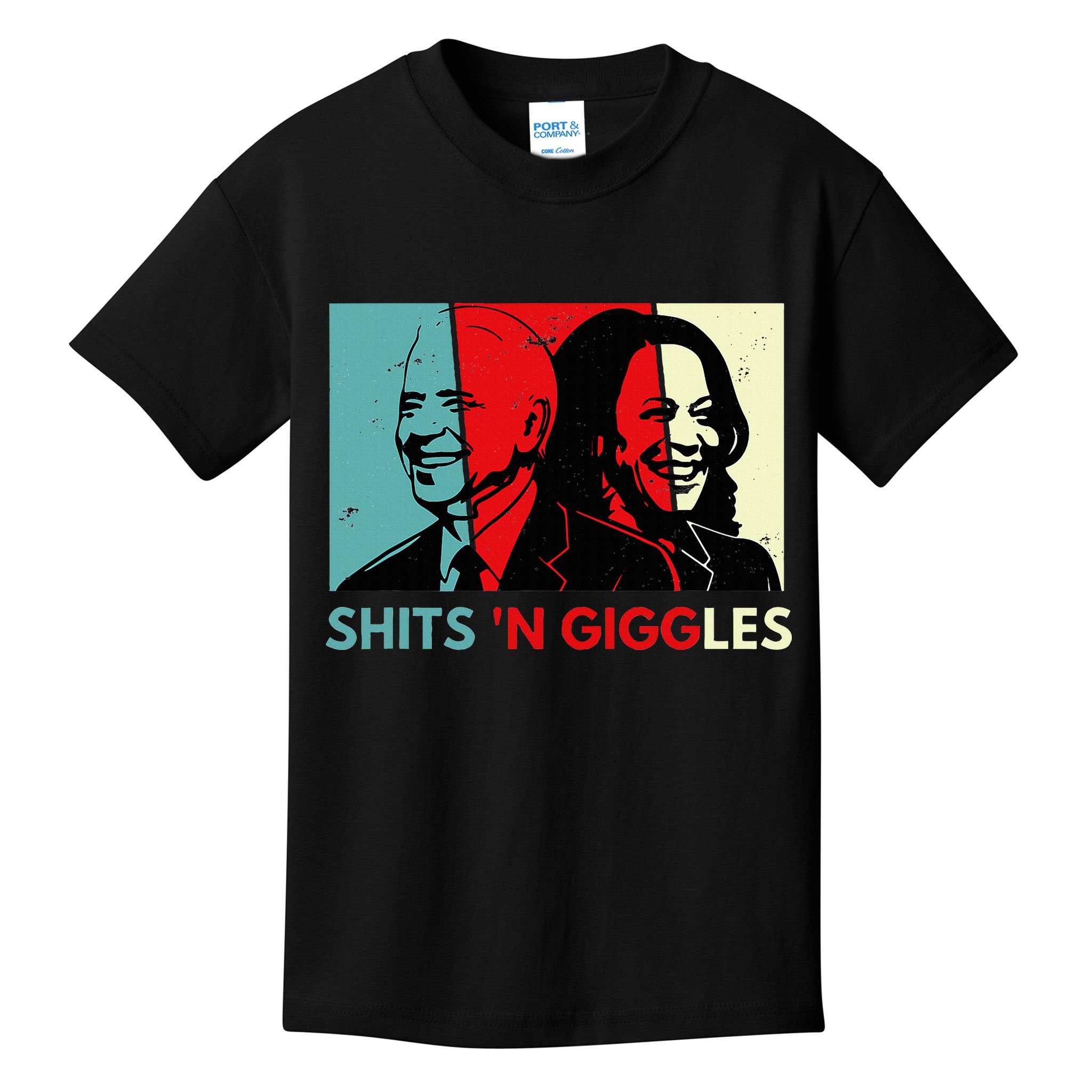 Anti Biden Harris Shits N Giggles Political Gift Kids T-Shirt