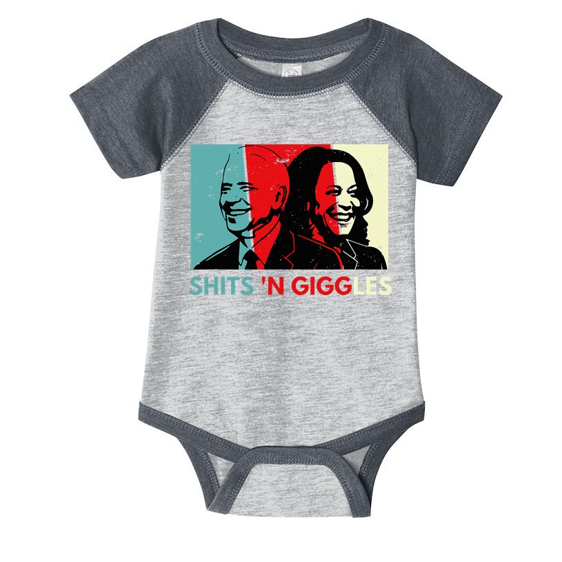 Anti Biden Harris Shits N Giggles Political Gift Infant Baby Jersey Bodysuit