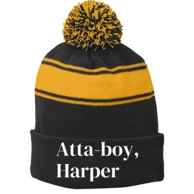 Atta Boy Harper Stripe Pom Pom Beanie