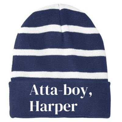 Atta Boy Harper Striped Beanie with Solid Band