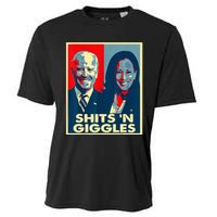 Anti Biden Harris Shits N Giggles Political Cooling Performance Crew T-Shirt