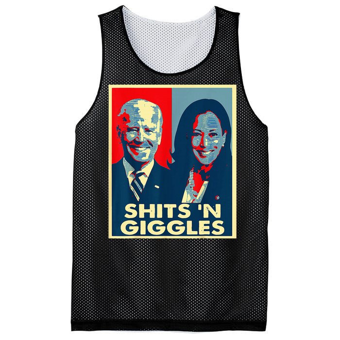 Anti Biden Harris Shits N Giggles Political Mesh Reversible Basketball Jersey Tank