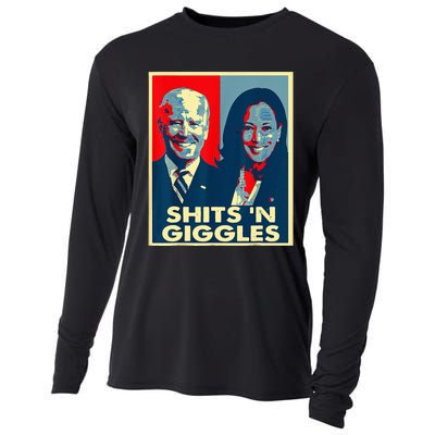 Anti Biden Harris Shits N Giggles Political Cooling Performance Long Sleeve Crew