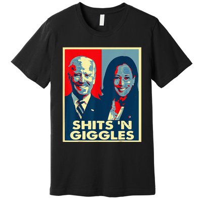 Anti Biden Harris Shits N Giggles Political Premium T-Shirt