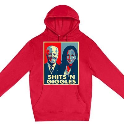 Anti Biden Harris Shits N Giggles Political Premium Pullover Hoodie