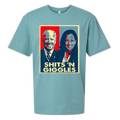 Anti Biden Harris Shits N Giggles Political Sueded Cloud Jersey T-Shirt