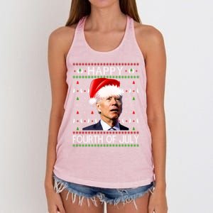 Anti Biden Happy 4th Of July Ugly Christmas Xmas Gift Women's Knotted Racerback Tank