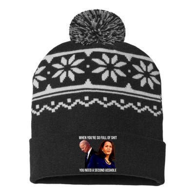 Biden Shirt Funny Anti Biden Harris Design USA-Made Snowflake Beanie