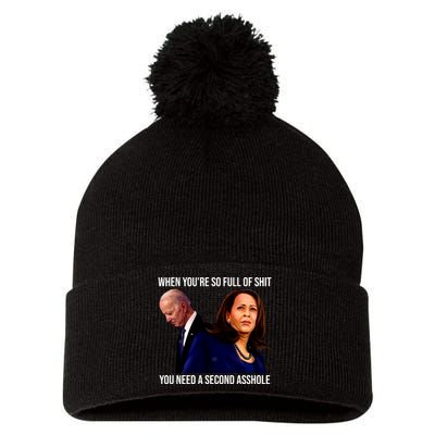 Biden Shirt Funny Anti Biden Harris Design Pom Pom 12in Knit Beanie