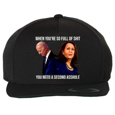 Biden Shirt Funny Anti Biden Harris Design Wool Snapback Cap