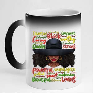 African Black History African American Ladies Juneteenth 11oz Black Color Changing Mug