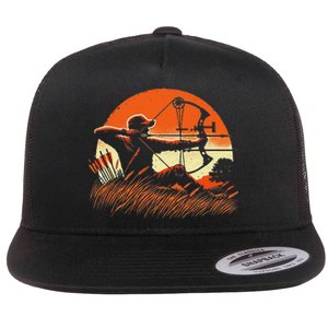 Archery Bow Hunter Deer Mule Elk Bow Hunting Flat Bill Trucker Hat