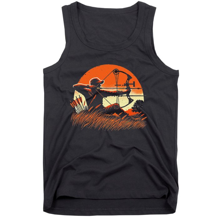 Archery Bow Hunter Deer Mule Elk Bow Hunting Tank Top