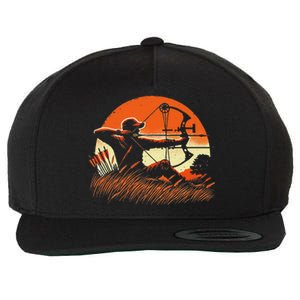 Archery Bow Hunter Deer Mule Elk Bow Hunting Wool Snapback Cap