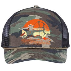 Archery Bow Hunter Deer Mule Elk Bow Hunting Retro Rope Trucker Hat Cap