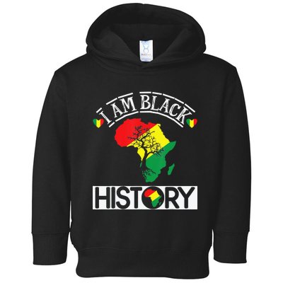 Am Black History Patriotic African American Juneteenth Afro Toddler Hoodie