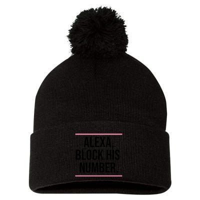 Alexa Block His Number Pom Pom 12in Knit Beanie
