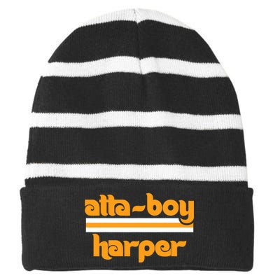 Atta Boy Harper Trending Atta Boy Harper Striped Beanie with Solid Band