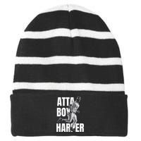 Atta Boy Harper Trending Atta Boy Harper Striped Beanie with Solid Band