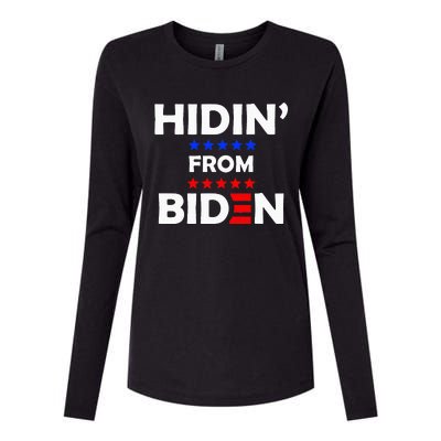 Anti Biden Hidin From Biden Womens Cotton Relaxed Long Sleeve T-Shirt